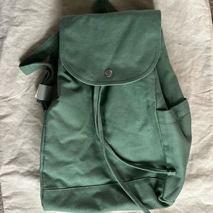 Palm and Perkins Sage Canvas Backpack Bag NWOT